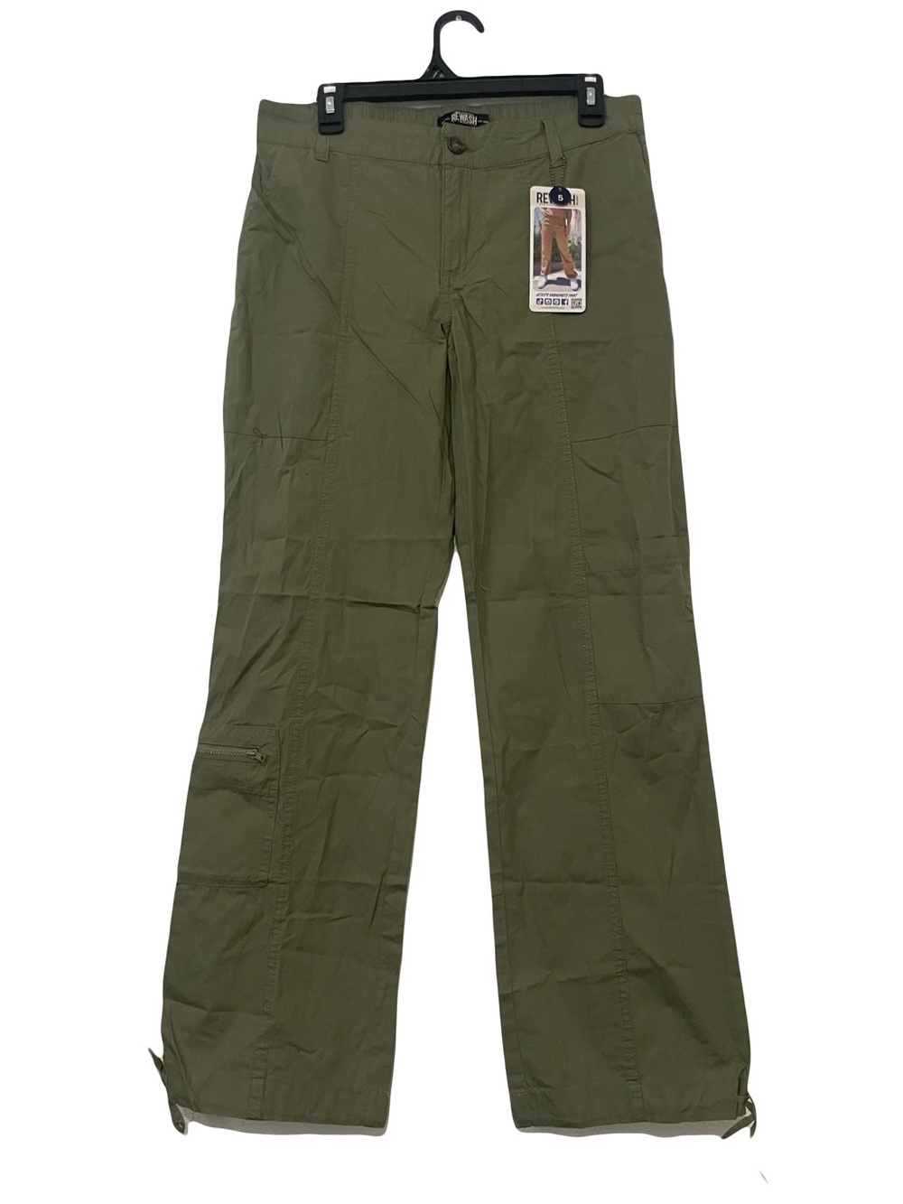 Rewash Olive Green Women's Cargo Track Pants